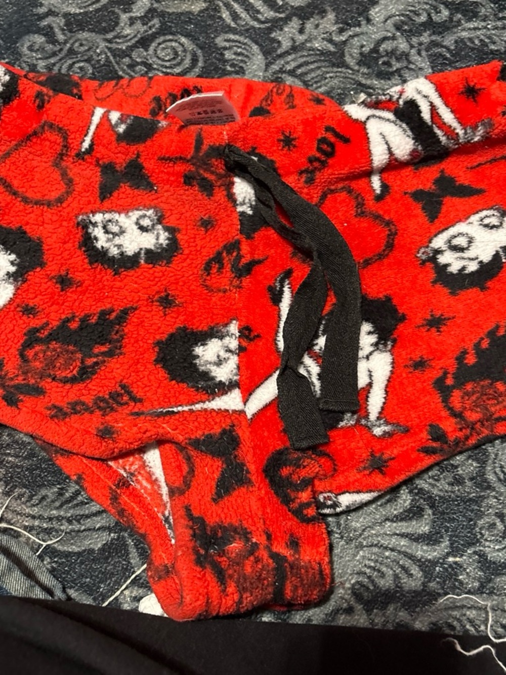 Kids Red Fleece Lounge shorts with Drawstring